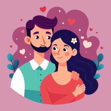 Sevgi Çifti Kucaklaşması: 124; İlişki ve Aşk Kavramı Vektörü: 124; Düzenlenebilir EPS Karikatür Sarılması