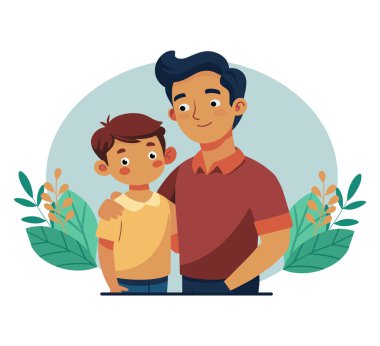 Baba ve Oğul Kaynaşma İllüstrasyonu