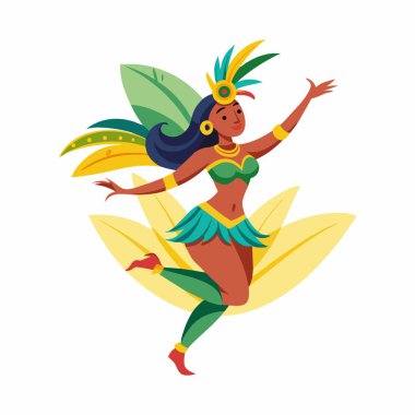 Renkli Brezilyalı Karnaval Dansçısı: 124; Beyaz Vector Illustration