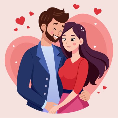 Mutlu Çift Birlikte Duruyor (124; Aşk İlişkisi Vektörü)