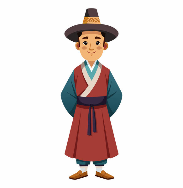 A Man in East Asian Traditional Costume 