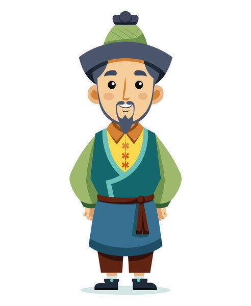 A Man in East Asian Traditional Costume 