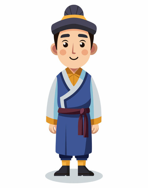 A Man in East Asian Traditional Costume 