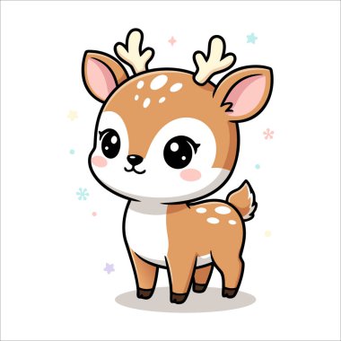 Noel Şirin Ren Geyiği: 124; Çizgi Film Tatil Geyiği Clipart