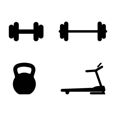 Fitness ve Spor Salonu Ekipmanları Simgeleri Paketi