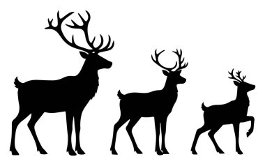 Geyik Silüeti Koleksiyonu Beyazda İzole Edildi