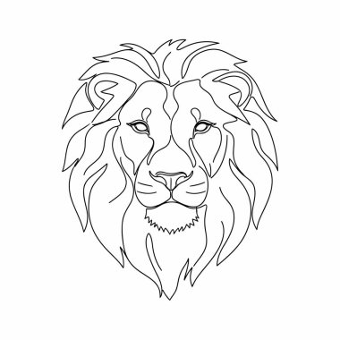Single-Line Lion Drawing Vector  Minimal Continuous Line Animal Illustration