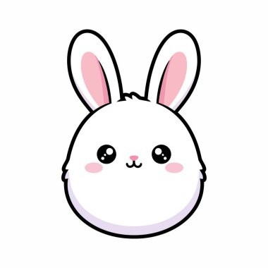 Kawaii Tavşan Vektörü Minimum Sevimli Hayvan Çizimi