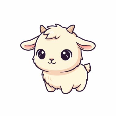 Kawaii Yavru Keçi Minimum Sevimli Hayvan Çizimi