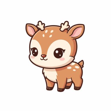 Kawaii Bebek Geyik Vektörü Küçük Boynuzlular Şirin Hayvan Resimleri
