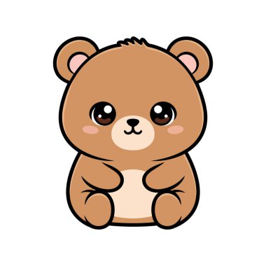 Kawaii Bebek Ayı Vektörü Yumuşak Yuvarlak Şirin Hayvan Resimleri