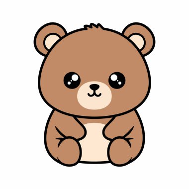 Kawaii Bebek Ayı Vektörü Yumuşak Yuvarlak Şirin Hayvan Resimleri
