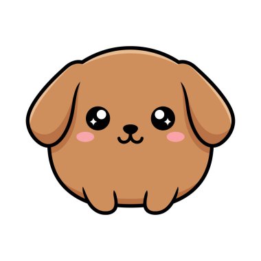 Beyaz Minimum Sevimli Köpek Resimleri Üzerine Şirin Yavru Vektör