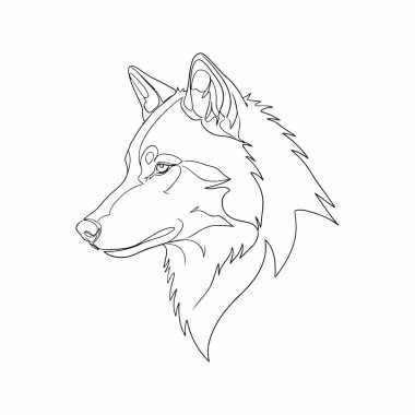 Beyaz Asgari Tek Çizgili Hayvan Resimlerinde Aralıksız Kurt Vektörü