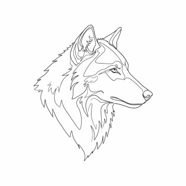 Beyaz Asgari Tek Çizgili Hayvan Resimlerinde Aralıksız Kurt Vektörü