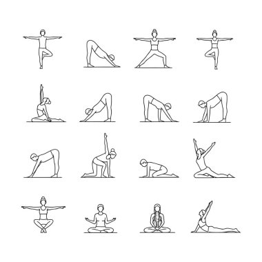 Koşu yapan ve spor yapan atletlerin yer aldığı siyah siluet koleksiyonu