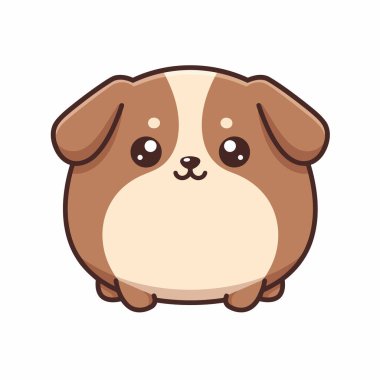 Beyaz Minimum Sevimli Köpek Resimleri Üzerine Şirin Yavru Vektör