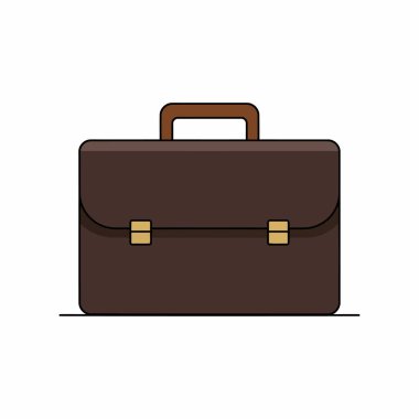 Beyaz Asgari Mesleki ve İş Simgesi Üzerine Çanta Vektörü