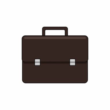 Beyaz Asgari Mesleki ve İş Simgesi Üzerine Çanta Vektörü