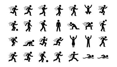 Hız ve Hareket Koleksiyonu İnsan Şekilleri Silueti