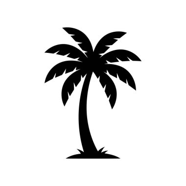 Hindistan cevizi ağacı silueti simgesi, basit biçim