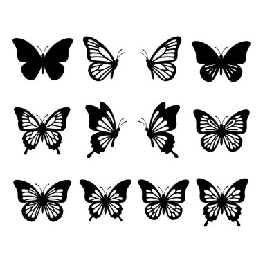 aantal vlinders silhouetten