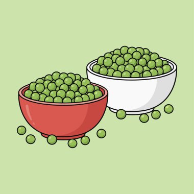 Taze Yeşil Bezelye EPS Mutfak, Beslenme ve Pazar Projeleri için Sağlıklı Sebze Vektörü