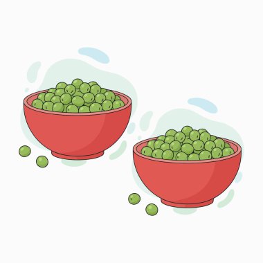 Taze Yeşil Bezelye EPS Mutfak, Beslenme ve Pazar Projeleri için Sağlıklı Sebze Vektörü