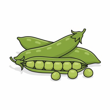 Beyaz zemin üzerinde yeşil bezelye taşıyıcısı. yeşil bezelye simgesi.