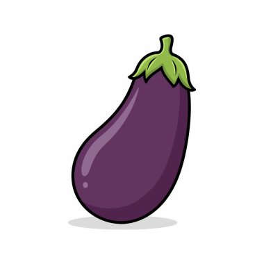 Patlıcan simgesi. Patlıcan vektör simgesi web için karikatür çizimi