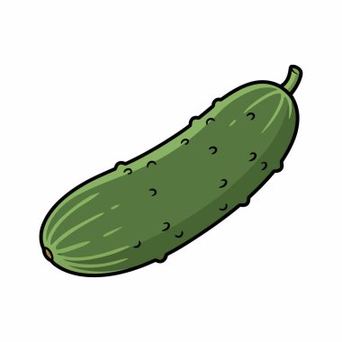 Salatalık karalaması. Beyaz üzerine salatalık vektör sanatı