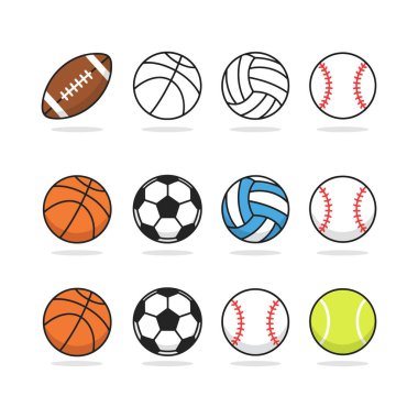 Top simgesi setinin vektör illüstrasyon tasarımı