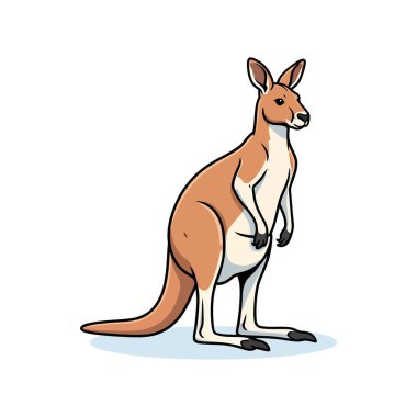 Beyaz üzerine kanguru illüstrasyonu