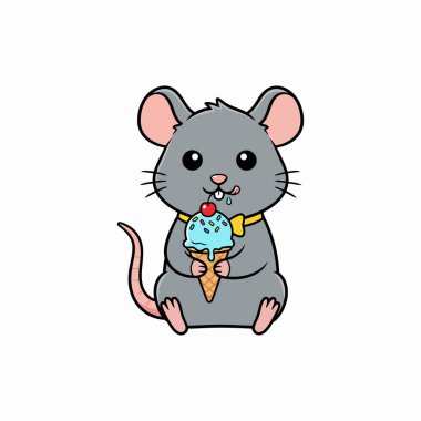 Şirin çizgi film faresinin vektör çizimi