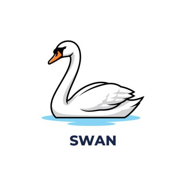 Kuğu logosu tasarımı vektör çizimi