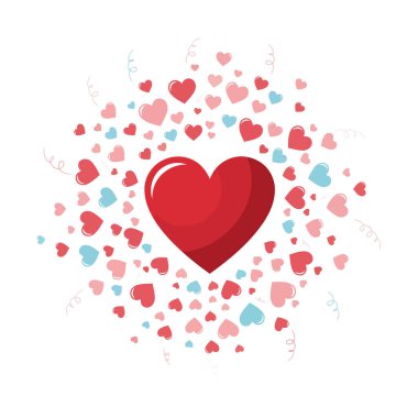 Beyaz arkaplanda kırmızı kalp