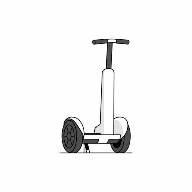 Elektrikli scooter vektör simgesi. Segway vektörü, kenar görünüm, düz minimalist biçim