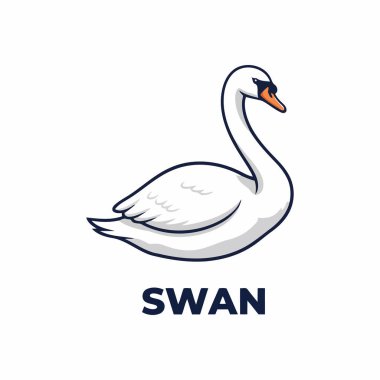 Kuğu vektörü düz illüstrasyon