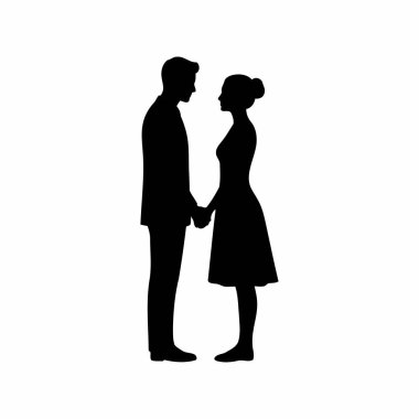 Aşık çiftler silueti