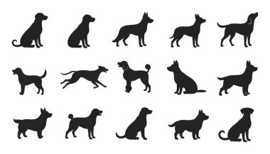 Köpeklerin siluetleri kümesi