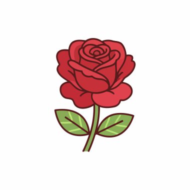 izole çiçek ikonu vektör illüstrasyonu. Çiçekler kırmızı gül simgesi beyaz üzerine simge vektörü ayarla