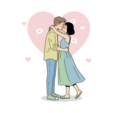 İki aşık, vektör çizim