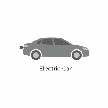 Yeşil enerji temaları için bir EV sedan minimalist vektör illüstrasyonuName