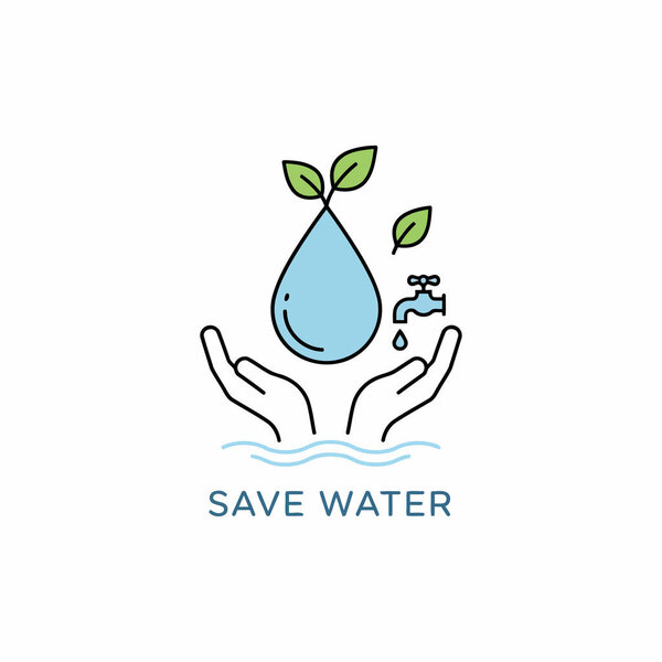 сохранить дизайн логотипа воды, векторные иллюстрации