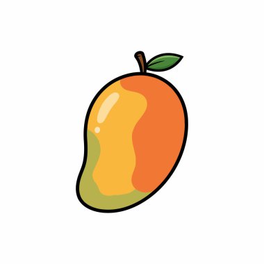 mango meyve rengi simgesi, vektör illüstrasyonu