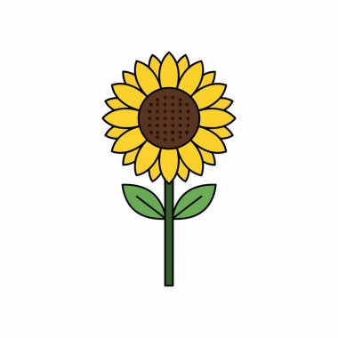 ayçiçeği ikonu vektör illüstrasyonu