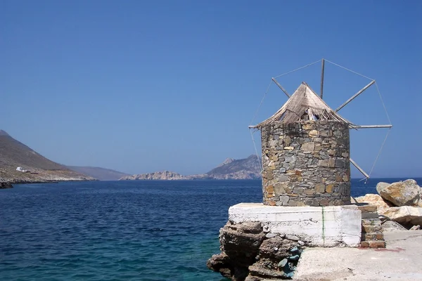 View of windmill in Amorgos — Stock Photo, Image