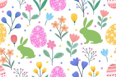 Renkli mutlu Paskalya vektör bayrağı. Güzel el çizimi, duvar kağıtları, paskalya karalama arkaplanı..