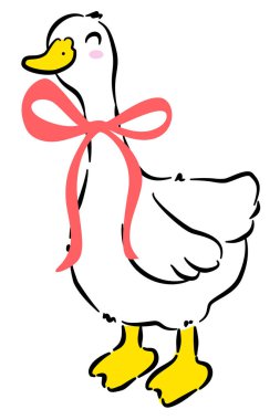 Pembe fiyonklu şirin bir kaz doğum günleri, düğünler vs. için mükemmeldir..