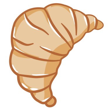 El yapımı kruvasan. Ay çöreği ikonu.